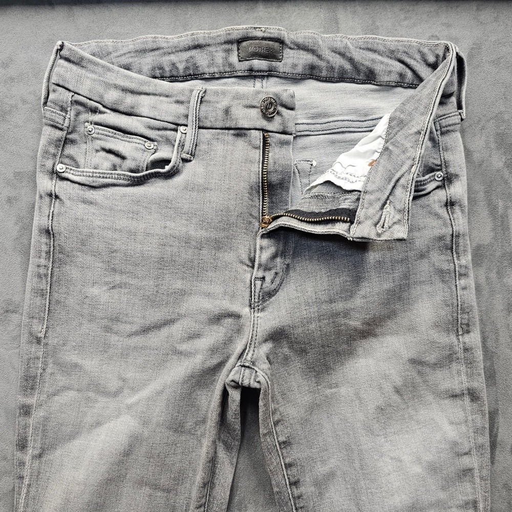 MOTHER The Looker Ankle Fray Gray Skinny Jeans Beam Me Up 1431-734 Size 27